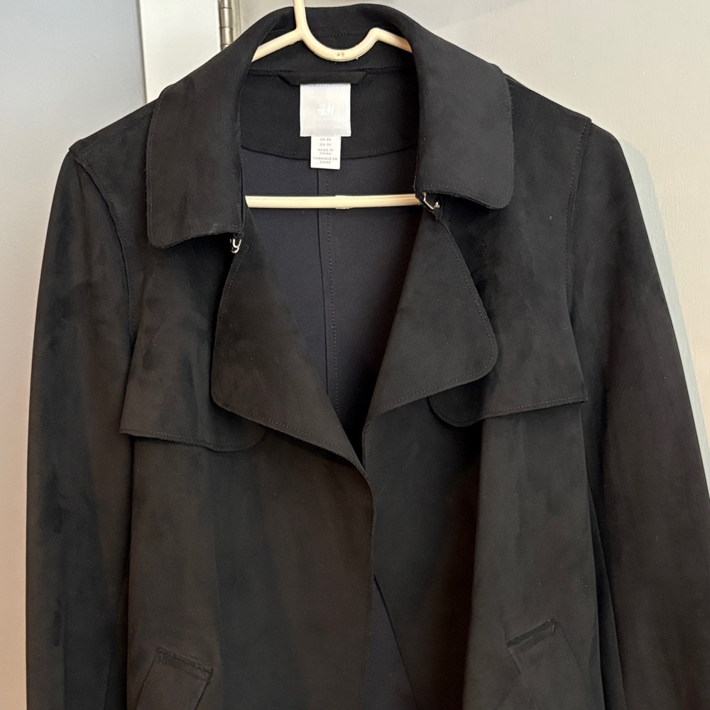 H&M Elegant Black Short Trench Coat - Picture 5 of 9